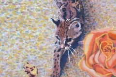 Ocelot with Orchid